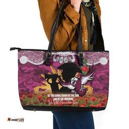 Personalised Sea Eagles Rugby ANZAC Day Leather Tote Bag Last Post Poppy We Will Remember Them LT14