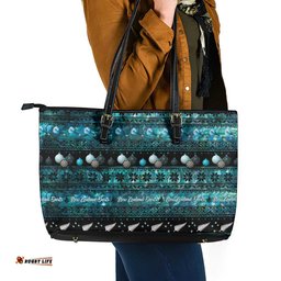 New Zealand Darts Christmas Leather Tote Bag Merry Xmas Aotearoa Maori Paua Shell LT14