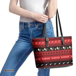 New Zealand Darts Christmas Leather Tote Bag Merry Xmas Aotearoa Maori Red LT14