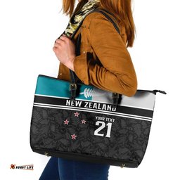 Custom NZ Cricket Pride Leather Tote Bag Silver Fern Fan Supporter Apparel LT9
