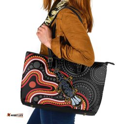 Indigenous Platypus Australia Leather Tote Bag Australian Aboriginal Art Proud LT14