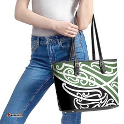 Green Fern New Zealand Kowhai Ngutukak Leather Tote Bag LT9