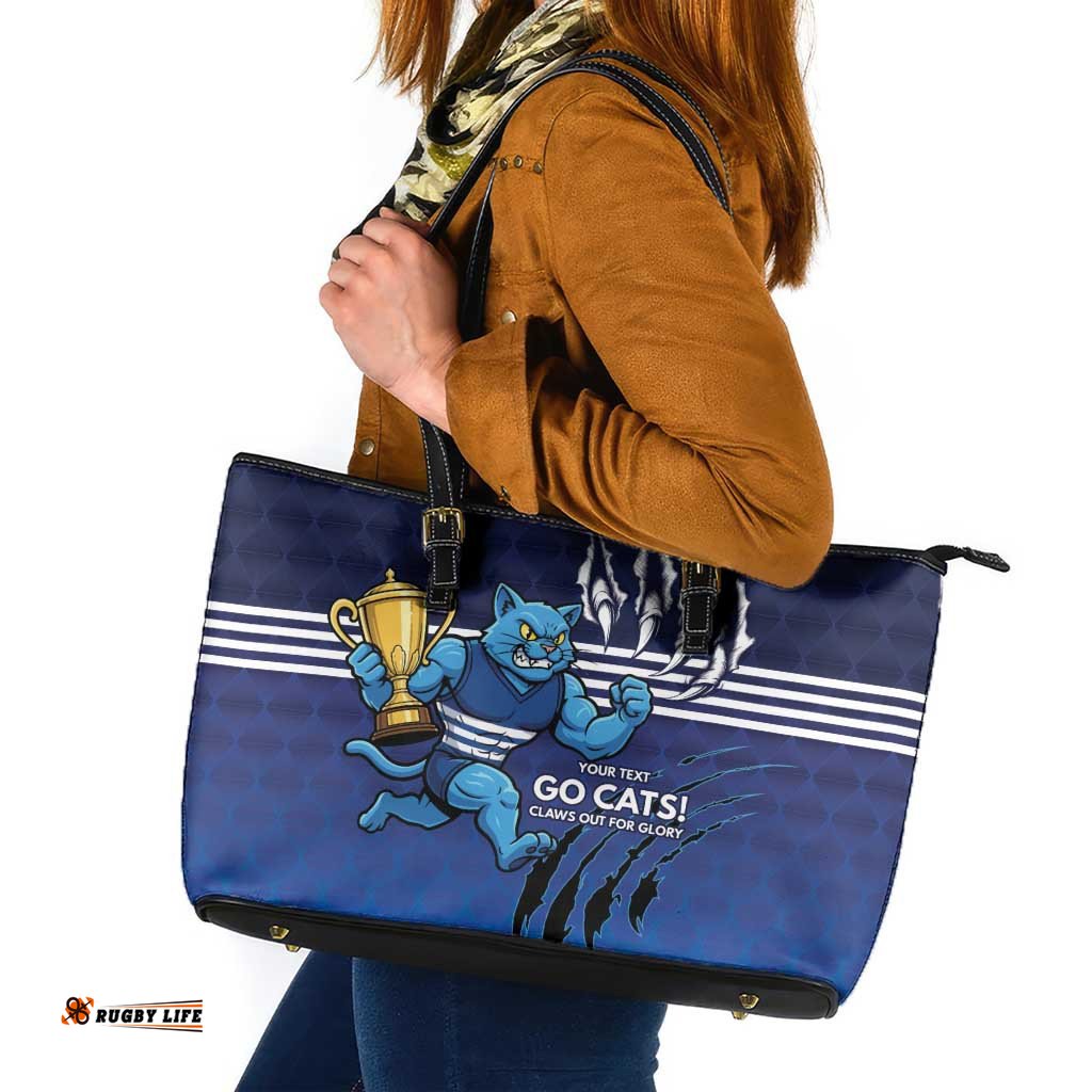 Personalised Geelong Pride Leather Tote Bag Claws Out for Glory LT9