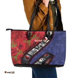 Personalised ANZAC Spirit 1915-2026 Filmstrip Tribute Leather Tote Bag Lest We Forget 25 April LT9