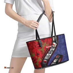 Personalised ANZAC Spirit 1915-2026 Filmstrip Tribute Leather Tote Bag Lest We Forget 25 April LT9