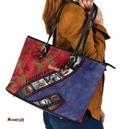 Personalised ANZAC Spirit 1915-2026 Filmstrip Tribute Leather Tote Bag Lest We Forget 25 April LT9