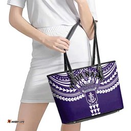 Personalized Fremantle Dockers Leather Tote Bag Polynesian Tribal Pattern Heritage Football TS04