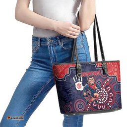 Demons Football Leather Tote Bag Aboriginal Dot Art Pattern DT05
