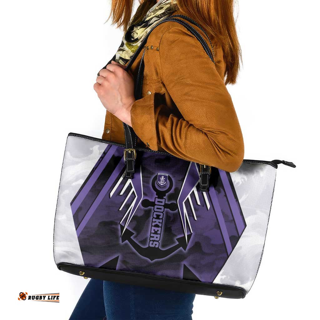 Fremantle Football Leather Tote Bag Dockers Anchor Sporty Style DT05