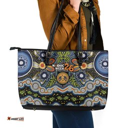 NAIDOC Deadly 50 Years Leather Tote Bag Aboriginal and Torres Strait Islander LT9
