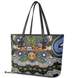 NAIDOC Deadly 50 Years Leather Tote Bag Aboriginal and Torres Strait Islander LT9