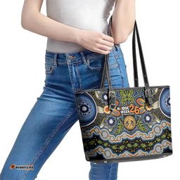 NAIDOC Deadly 50 Years Leather Tote Bag Aboriginal and Torres Strait Islander LT9
