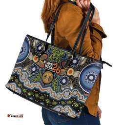 NAIDOC Deadly 50 Years Leather Tote Bag Aboriginal and Torres Strait Islander LT9