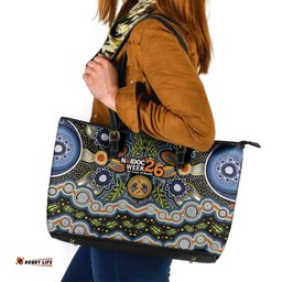 NAIDOC Deadly 50 Years Leather Tote Bag Aboriginal and Torres Strait Islander LT9