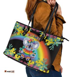 LGBTQ Koala Gay Leather Tote Bag Aussie Koala Bear Ekoalaty LT9