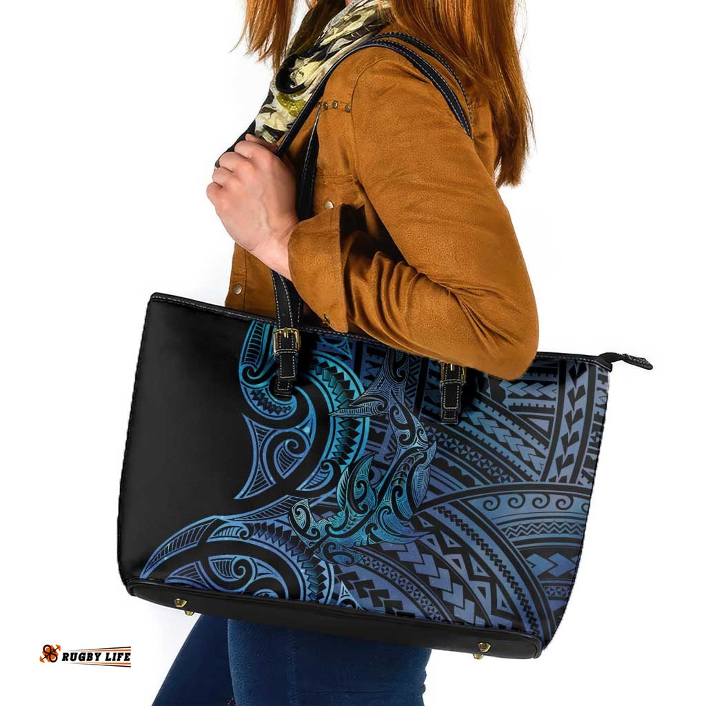 New Zealand Hammerhead Shark Leather Tote Bag Maori Haehae Mangopare Galaxy LT14