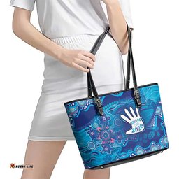 NAIDOC Week 2026 Leather Tote Bag Turtle Dream On The Waves DT05