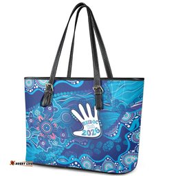 NAIDOC Week 2026 Leather Tote Bag Turtle Dream On The Waves DT05