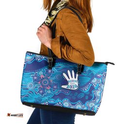 NAIDOC Week 2026 Leather Tote Bag Turtle Dream On The Waves DT05