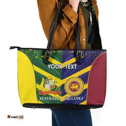 Custom Sri Lanka And Australia Cricket Leather Tote Bag 2025 The Lions Baggy Greens Together LT14
