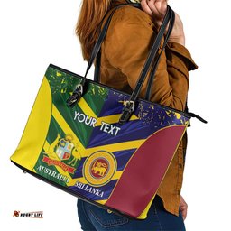 Custom Sri Lanka And Australia Cricket Leather Tote Bag 2025 The Lions Baggy Greens Together LT14