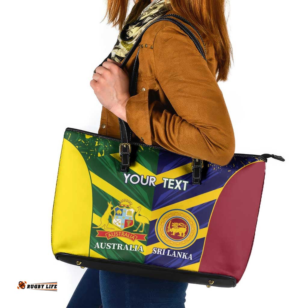 Custom Sri Lanka And Australia Cricket Leather Tote Bag 2025 The Lions Baggy Greens Together LT14