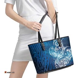 Matariki Galaxy Leather Tote Bag Maori Taniko Pattern LT9