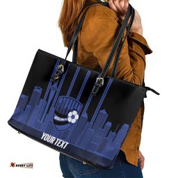 New Zealand Auckland Football Custom Leather Tote Bag Go City of Sails Est 2025 LT14