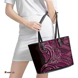 New Zealand Hammerhead Shark Leather Tote Bag Maori Haehae Mangopare Pink LT14