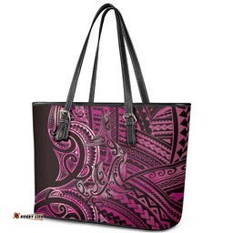 New Zealand Hammerhead Shark Leather Tote Bag Maori Haehae Mangopare Pink LT14