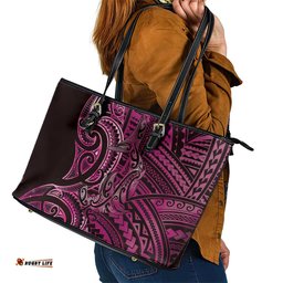 New Zealand Hammerhead Shark Leather Tote Bag Maori Haehae Mangopare Pink LT14