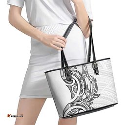 New Zealand Hammerhead Shark Leather Tote Bag Maori Haehae Mangopare White LT14