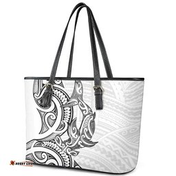 New Zealand Hammerhead Shark Leather Tote Bag Maori Haehae Mangopare White LT14