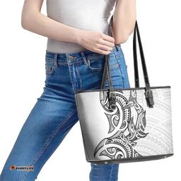 New Zealand Hammerhead Shark Leather Tote Bag Maori Haehae Mangopare White LT14