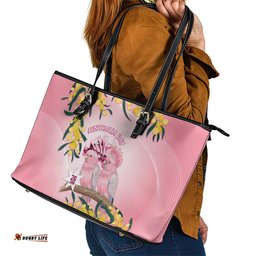 Galah Australia Day Leather Tote Bag 26th January Golden Wattle Pink Color LT14