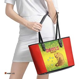 Australian Tasmania Lawn Bowls Leather Tote Bag Aussie Minimalist Style LT9