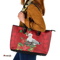 Australian Silver Gull Leather Tote Bag Aboriginal Inspired Christmas LT9