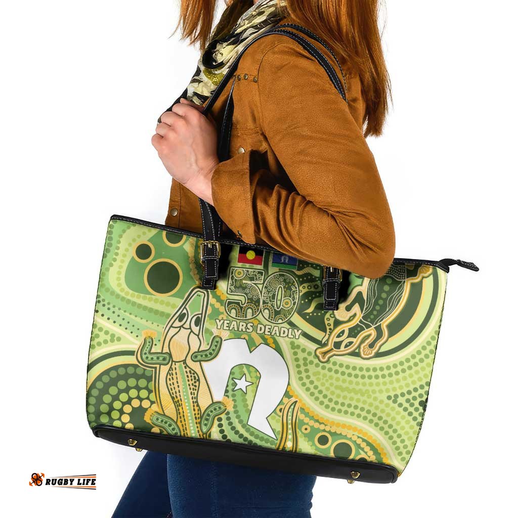 2026 NAIDOC Week 50 Years Deadly Leather Tote Bag Flows of Time LT7