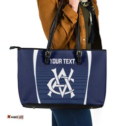 Custom Victoria Cricket Leather Tote Bag Go Champions - Sporty Style LT14