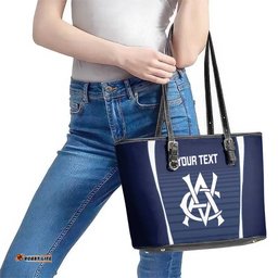 Custom Victoria Cricket Leather Tote Bag Go Champions - Sporty Style LT14