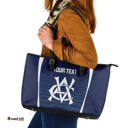 Custom Victoria Cricket Leather Tote Bag Go Champions - Sporty Style LT14