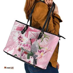 Personalised Australia Day Leather Tote Bag Pink Parrot Bird Opal Art LT9