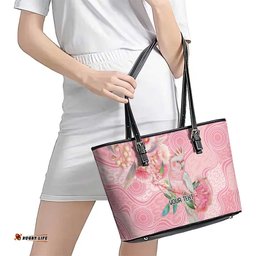 Personalized Pink Galah Fight for Hope and Healing Leather Tote Bag Australias Breast Cancer Awareness LT9