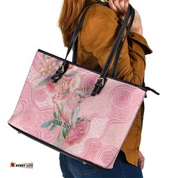 Personalized Pink Galah Fight for Hope and Healing Leather Tote Bag Australias Breast Cancer Awareness LT9