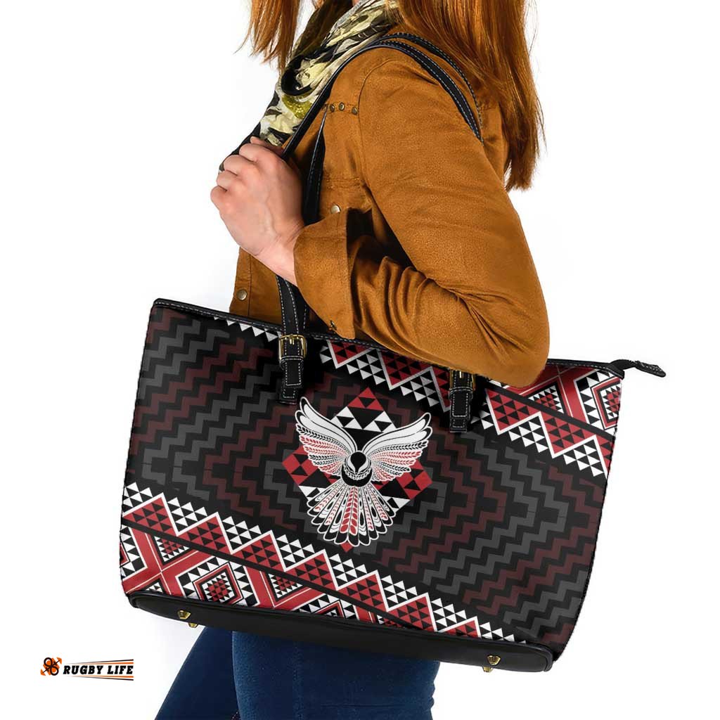 Taniko Aotearoa Leather Tote Bag Poutama Mix Piwakawaka - Ver02 LT7