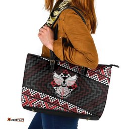 Taniko Aotearoa Leather Tote Bag Poutama Mix Piwakawaka - Ver02 LT7