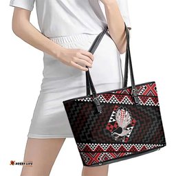 Taniko Aotearoa Leather Tote Bag Poutama Mix Piwakawaka LT7
