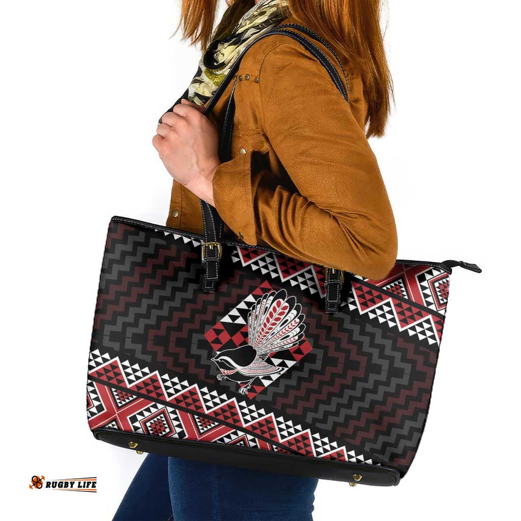 Taniko Aotearoa Leather Tote Bag Poutama Mix Piwakawaka LT7