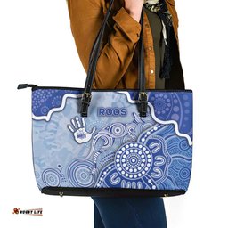 Roos Football Leather Tote Bag Aboriginal Dot Art Pattern DT05