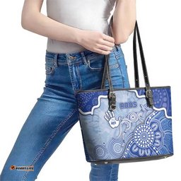 Roos Football Leather Tote Bag Aboriginal Dot Art Pattern DT05